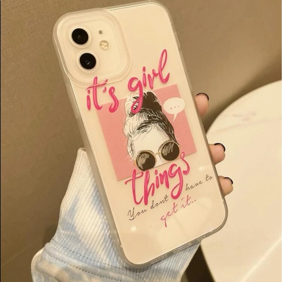 iPhone 12/12pro  Girl painted clear iPhone case - Picture 2 of 2